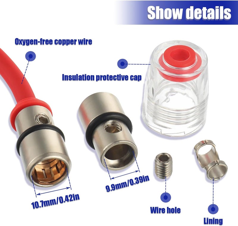 BOJACK 8 Gauge AWG 1ft Power Wire with 40 Amp AGU Fuse Holder 40A（Pack of 2） - Image 3